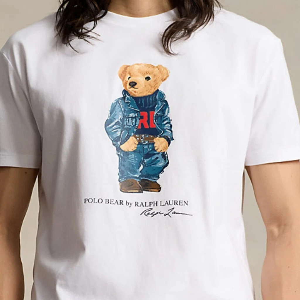 Classic Fit Polo Bear Jersey T-Shirt White | S – 4XL