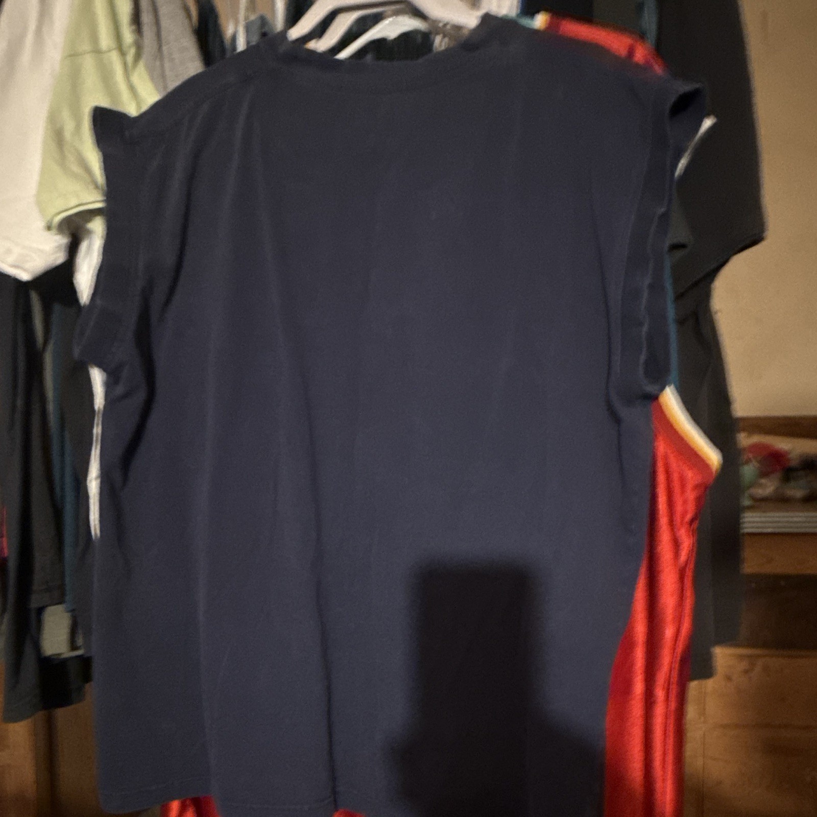 Walls Work Wear Men’s Navy Sleeveless Pocket Logo T-Shirt XL Crew Neck Cotton