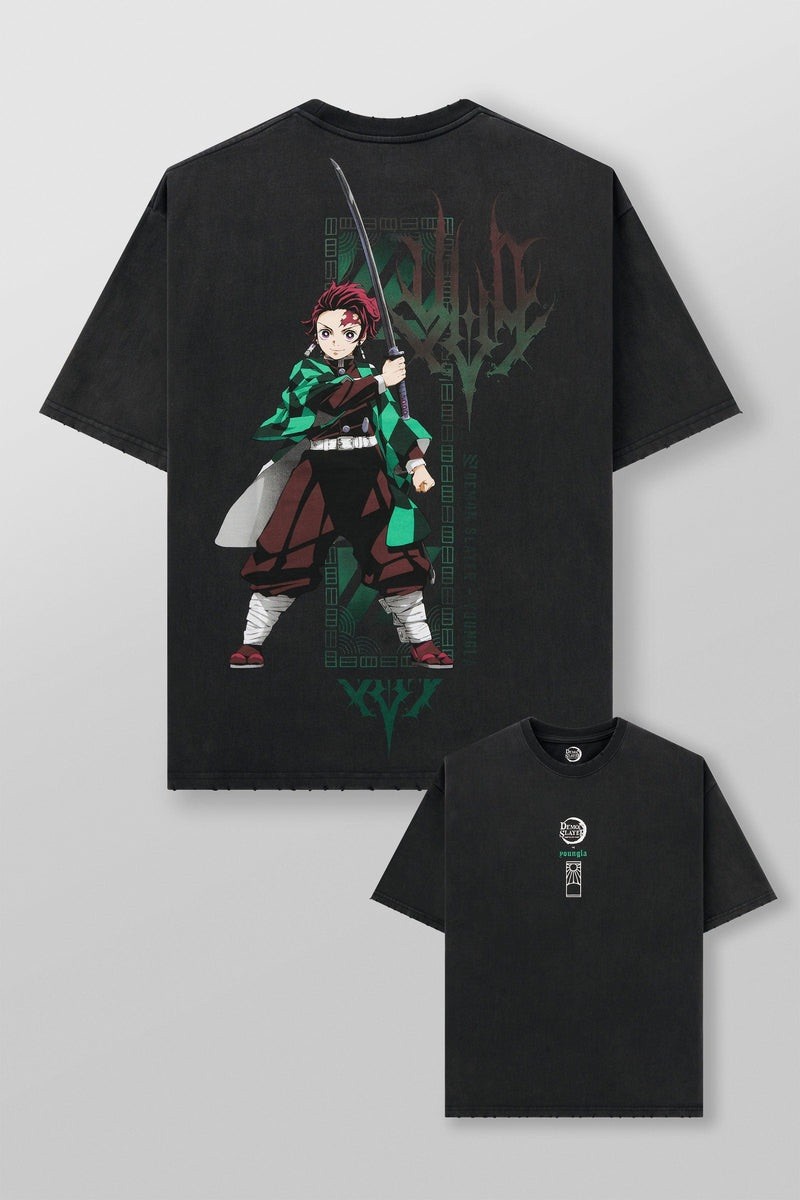 YOUNGLA-4266- DEMON SLAYER: KIMETSU NO YAIBA-CHARACTER TEES-Nichinin Sword- XL