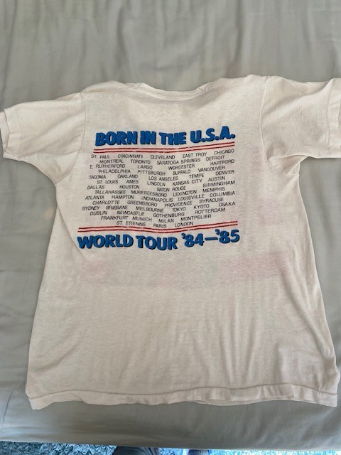 Bruce Springsteen 1984 1985 vtg t shirt Tour Dates Concert Fits S but says M