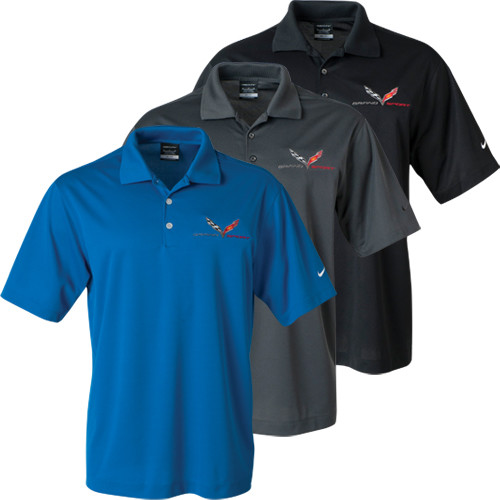 Nike Dri-fit Polo Collared Shirt For C7 Corvette Grand Sport Fans