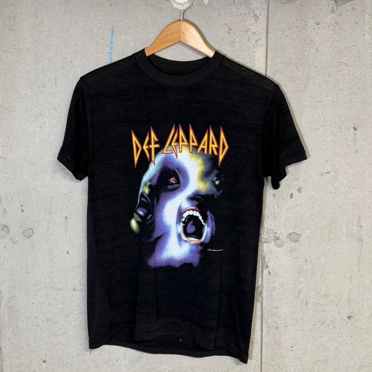Vintage 1987 single stitch Def Leppard “hysteria” black band tee