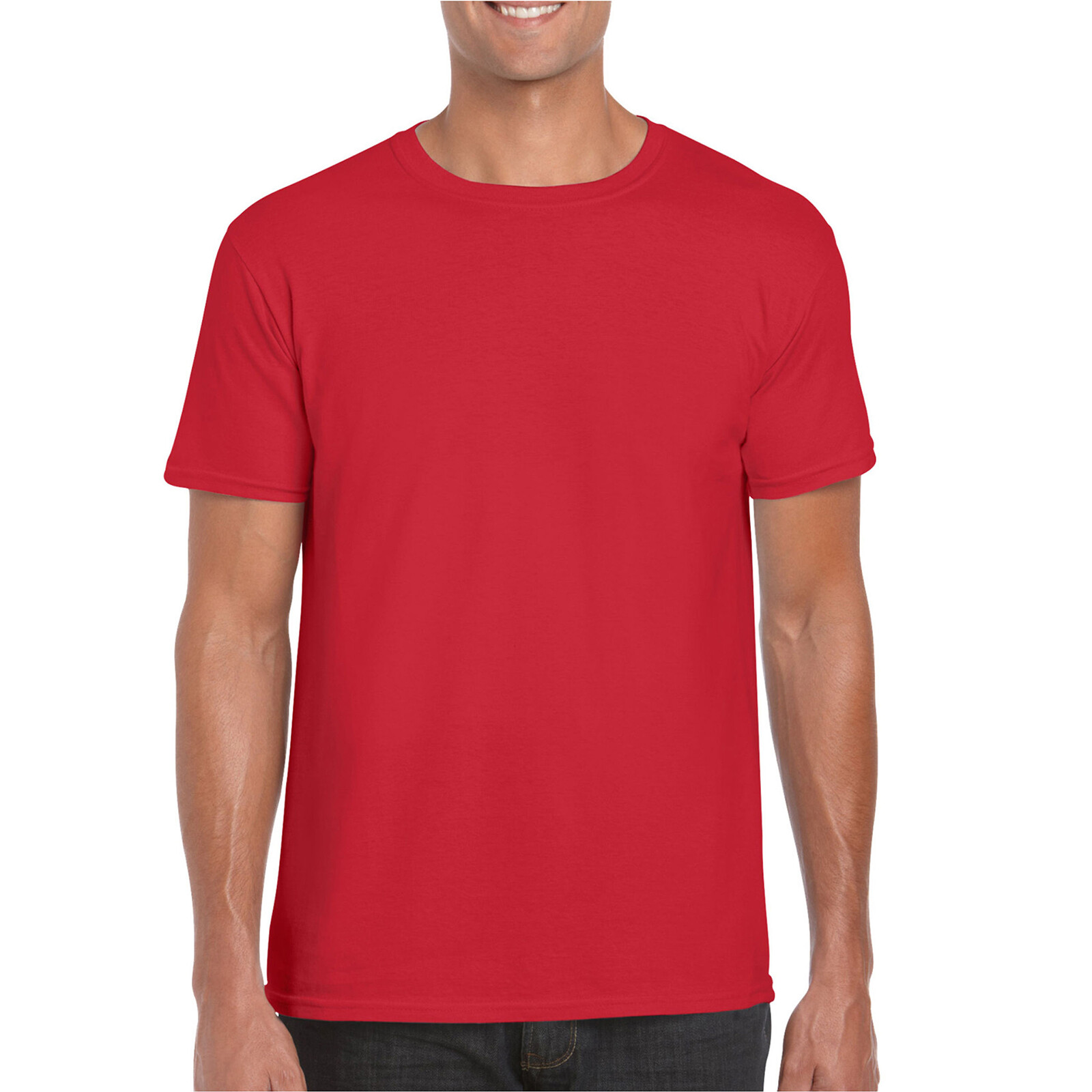 Gildan Mens Plain T Shirt Soft Ring Spun Short Sleeve Crewneck Cotton #64000