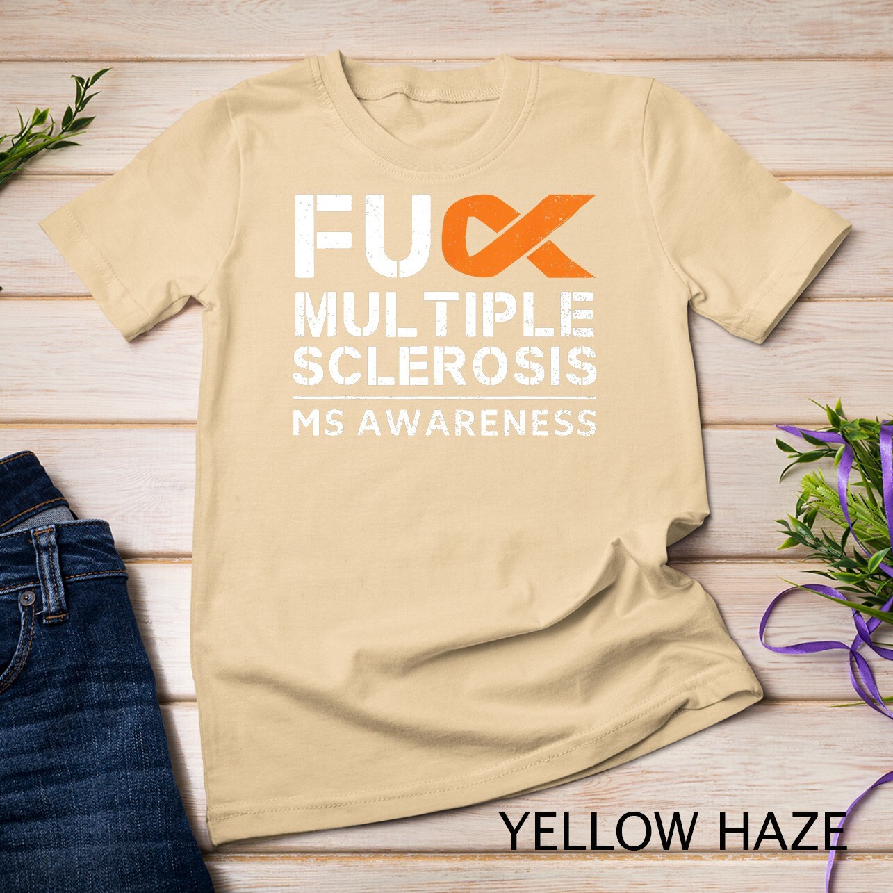 Multiple Sclerosis MS Awareness Support Ribbon Unisex T-shirt