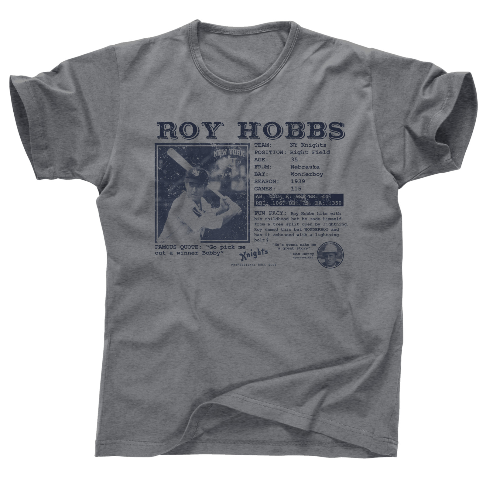 The Natural Roy Hobbs Baseball Card Sandlot Bull Durham Field of Dreams T Shirt