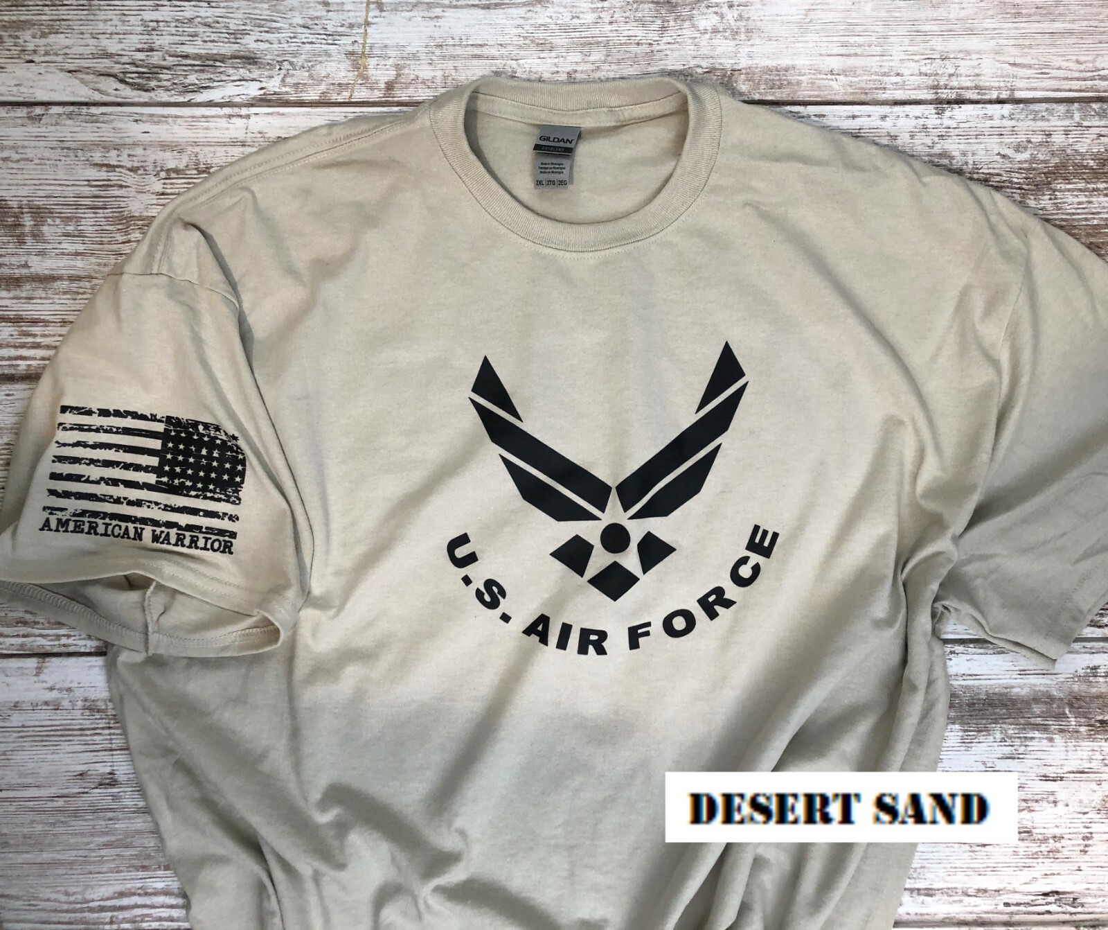 Air-Force T Shirt with Flag on Shoulder s m l xl 2xl 3xl 4xl 5XL 112
