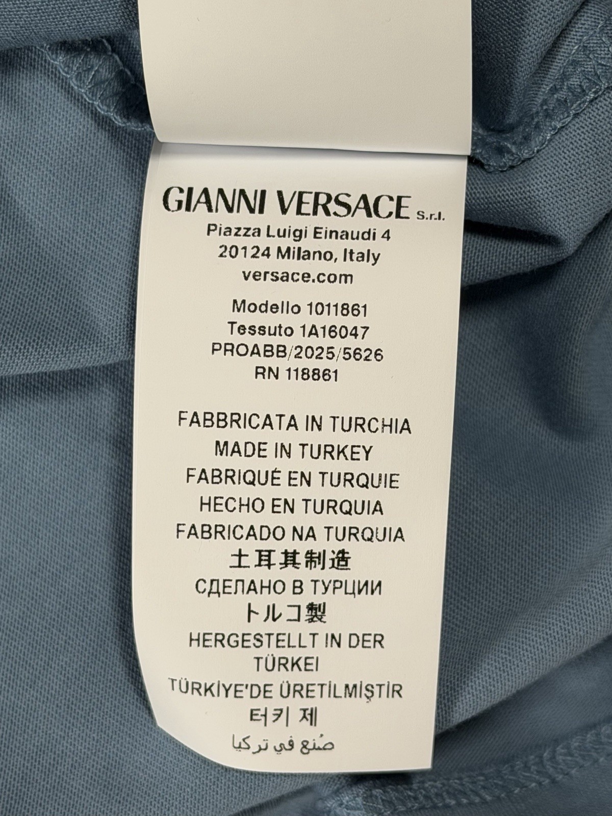 Versace Medusa Light Blue Jersey Short Sleeve T-Shirt Men’s Size L Authentic