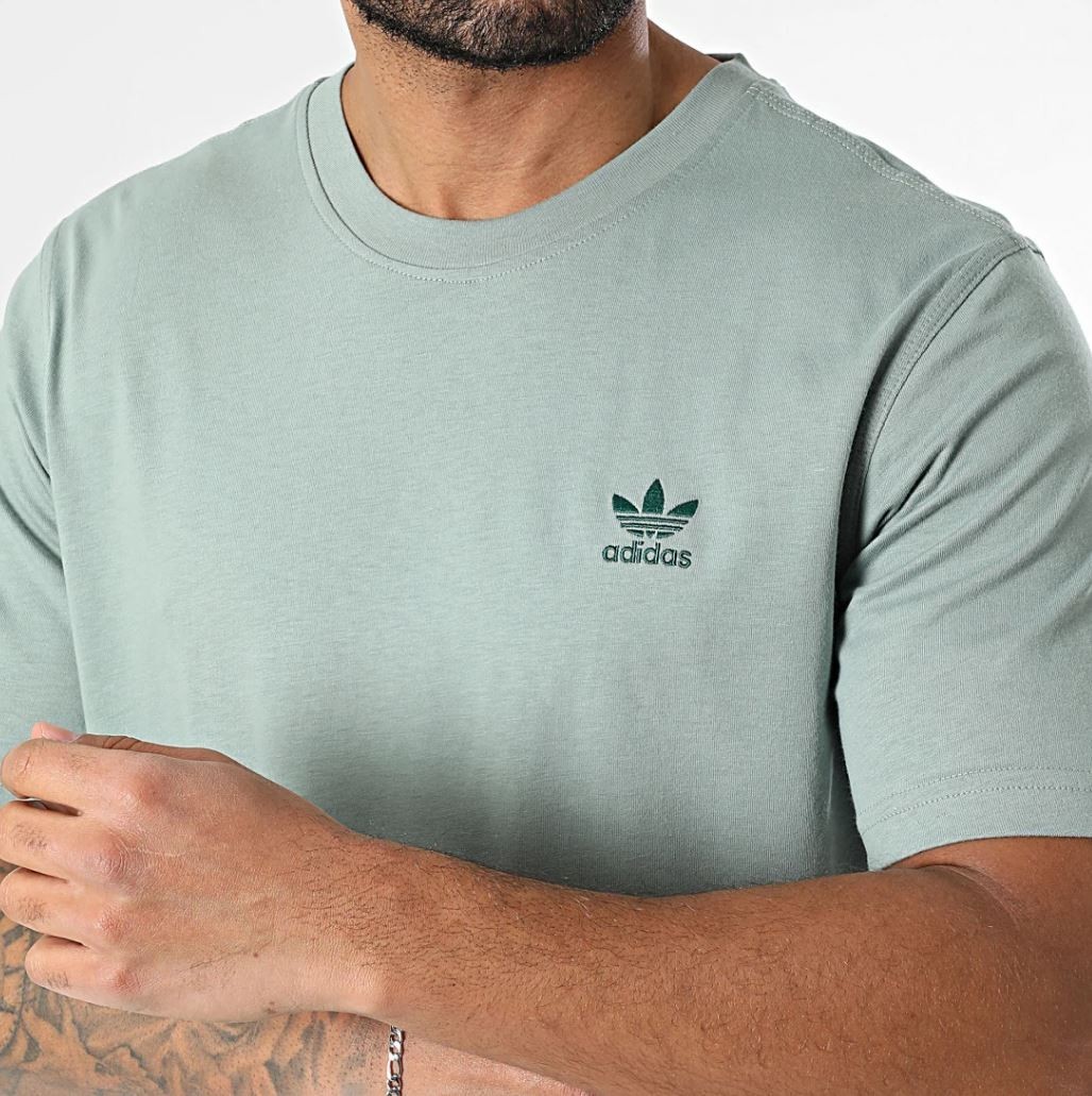 NEW MENS ADIDAS ORIGINALS ESSENTIALS TREFOIL TEE SHIRT~SIZE LARGE #JC9993 GREEN