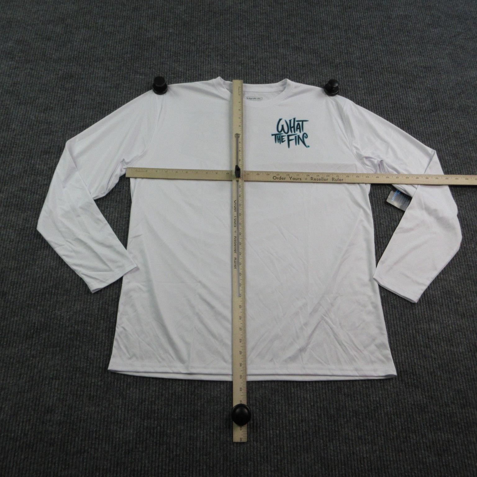 WhatTheFin Shirt Mens 2XL White Long Sleeve Graphic Rum Runner Performance NWT
