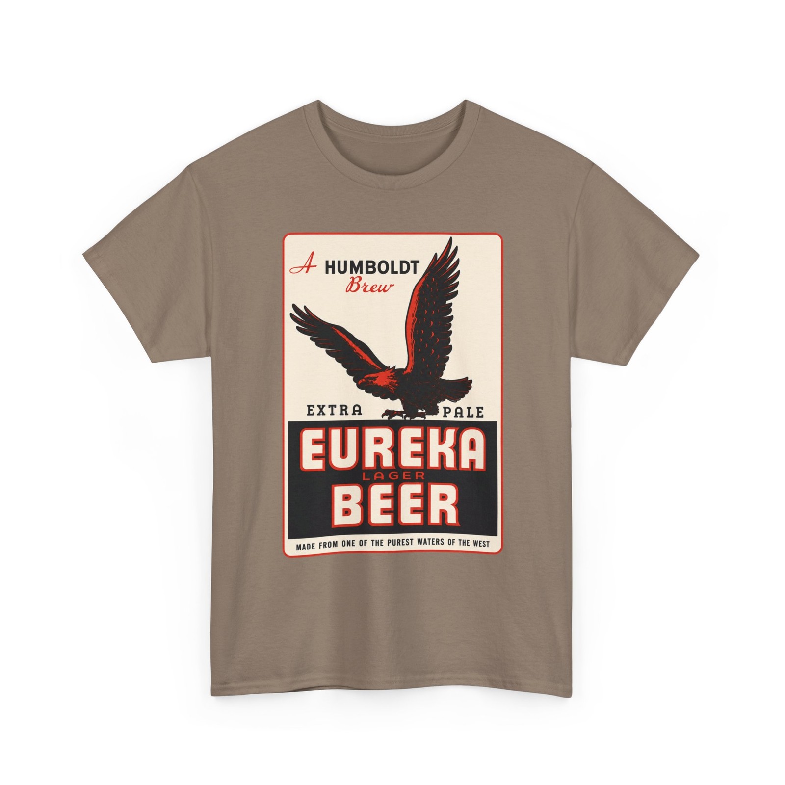 Eureka Lager Beer Humboldt Malt & Brewing CA Retro 30s Eagle Breweriana T-Shirt