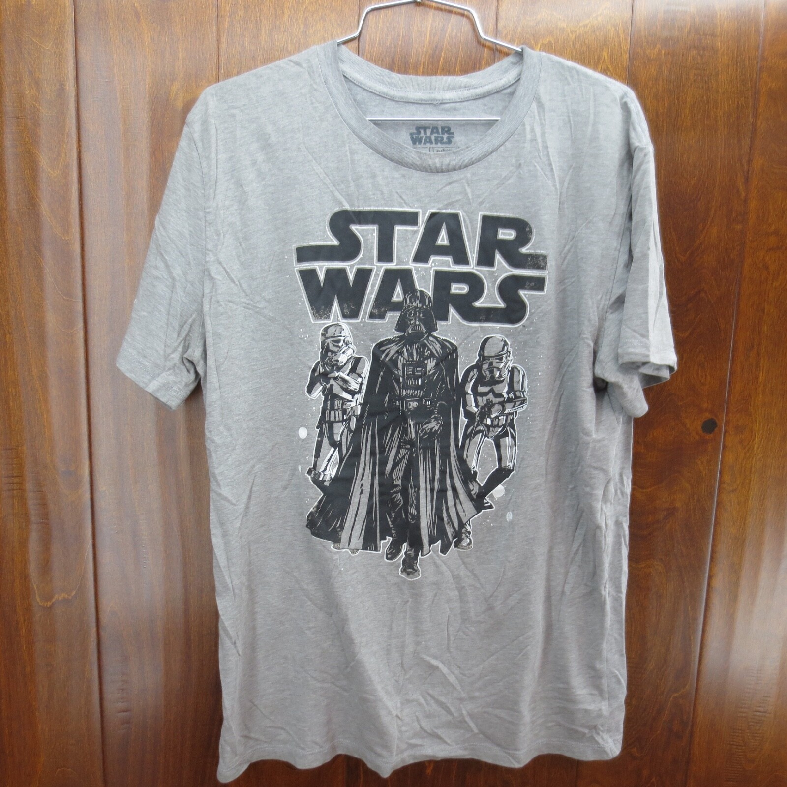 Gray Star Wars Darth Vader Storm Troopers Mens Shirt Size Large