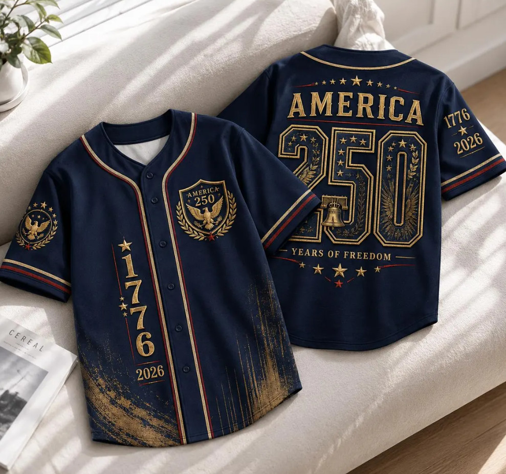 USA 250th Anniversary Baseball Jersey 1776-2026 Patriotic Liberty Bell Shirt
