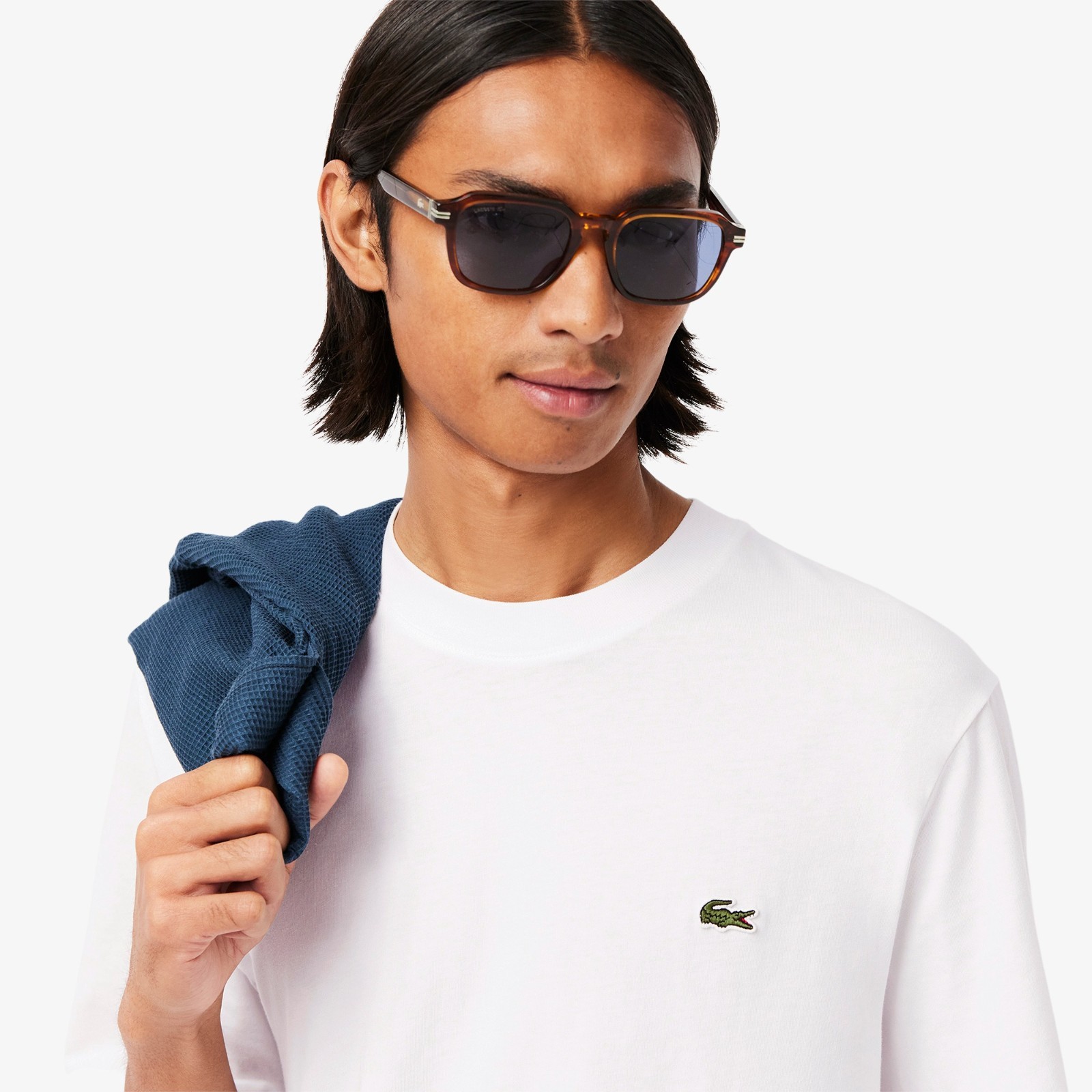 LACOSTE MEN’S CREW NECK T-SHIRT 100% COTTON art. TH7318 – WHITE and BLACK