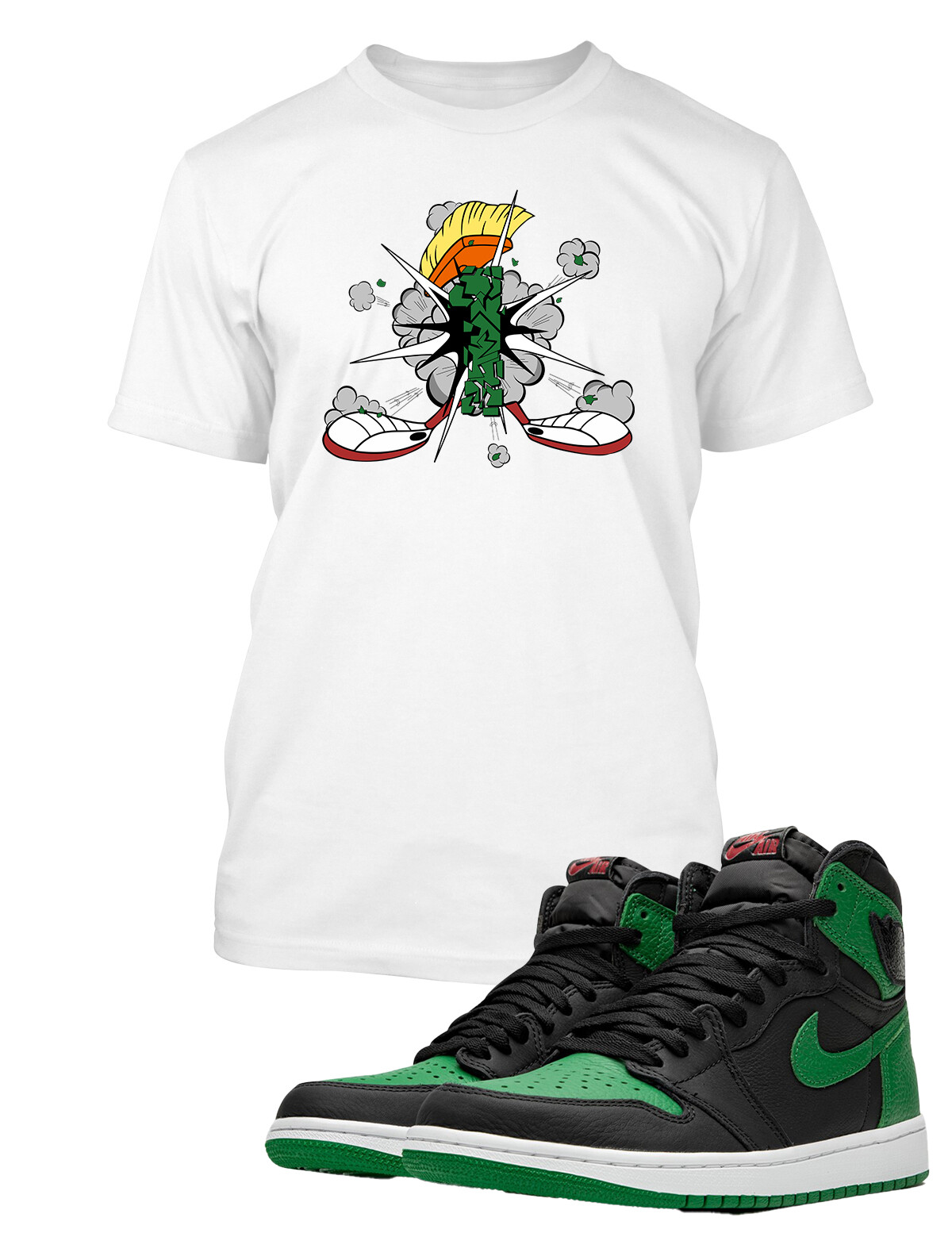 J1 OG Pine Shoe Marvin Sneaker Tee Graphic T Shirt Design Big & Tall Small