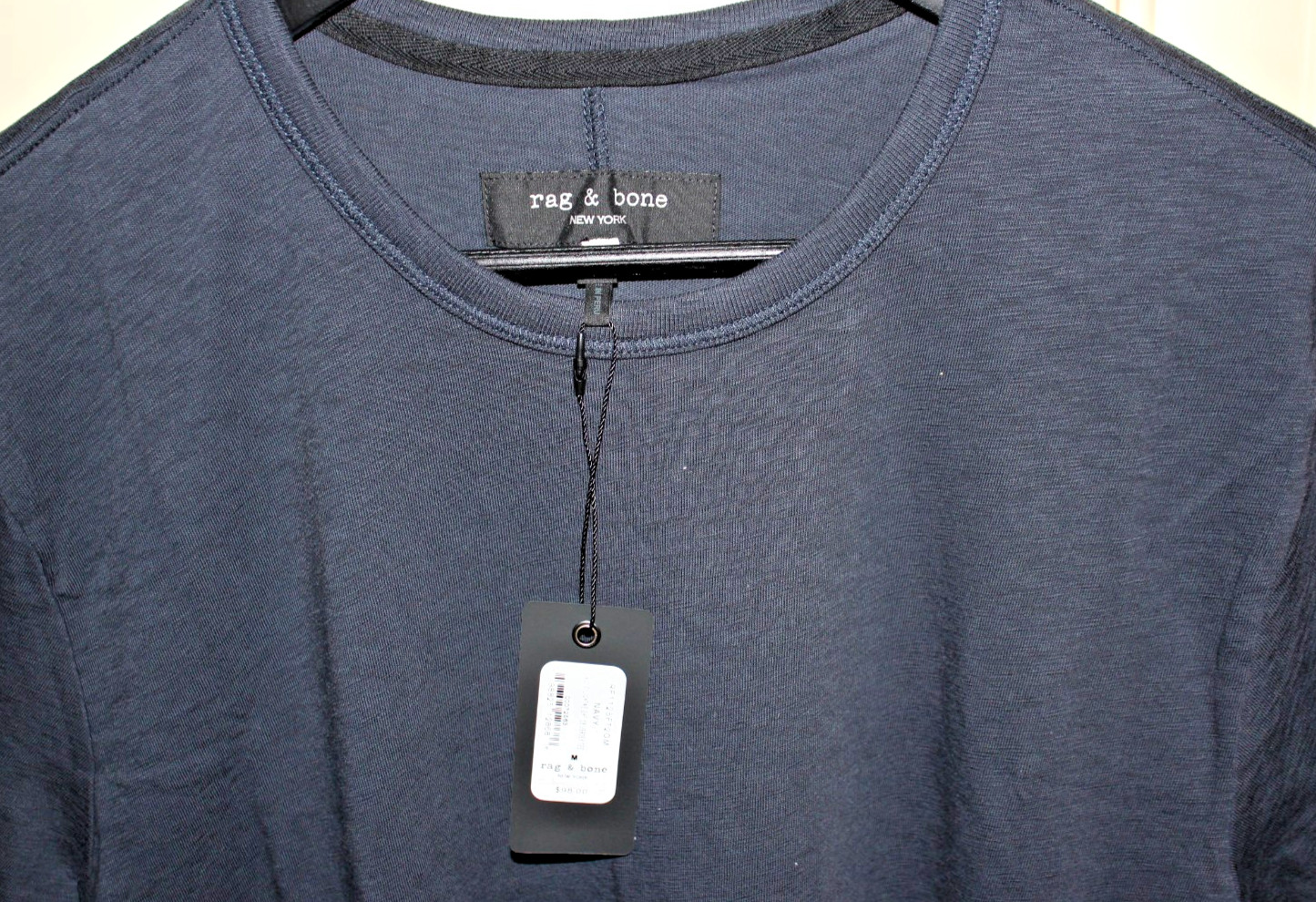 Rag & Bone Classic Slub Jersey Lightweight Navy Blue (Not Black) Men Med T-Shirt