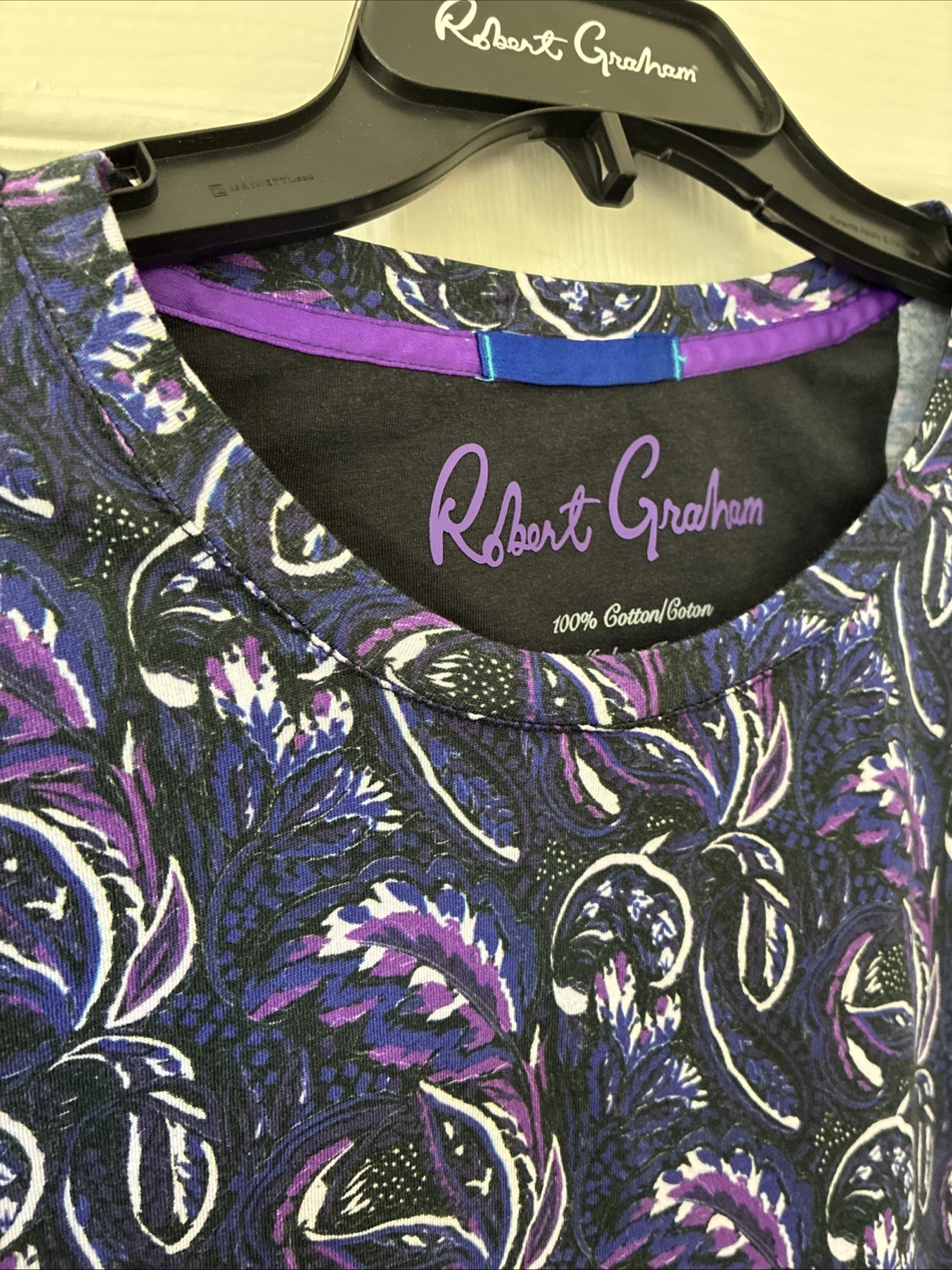 Robert Graham Floral Paisley Short Sleeve T-Shirt 2XL $118 pre-owned