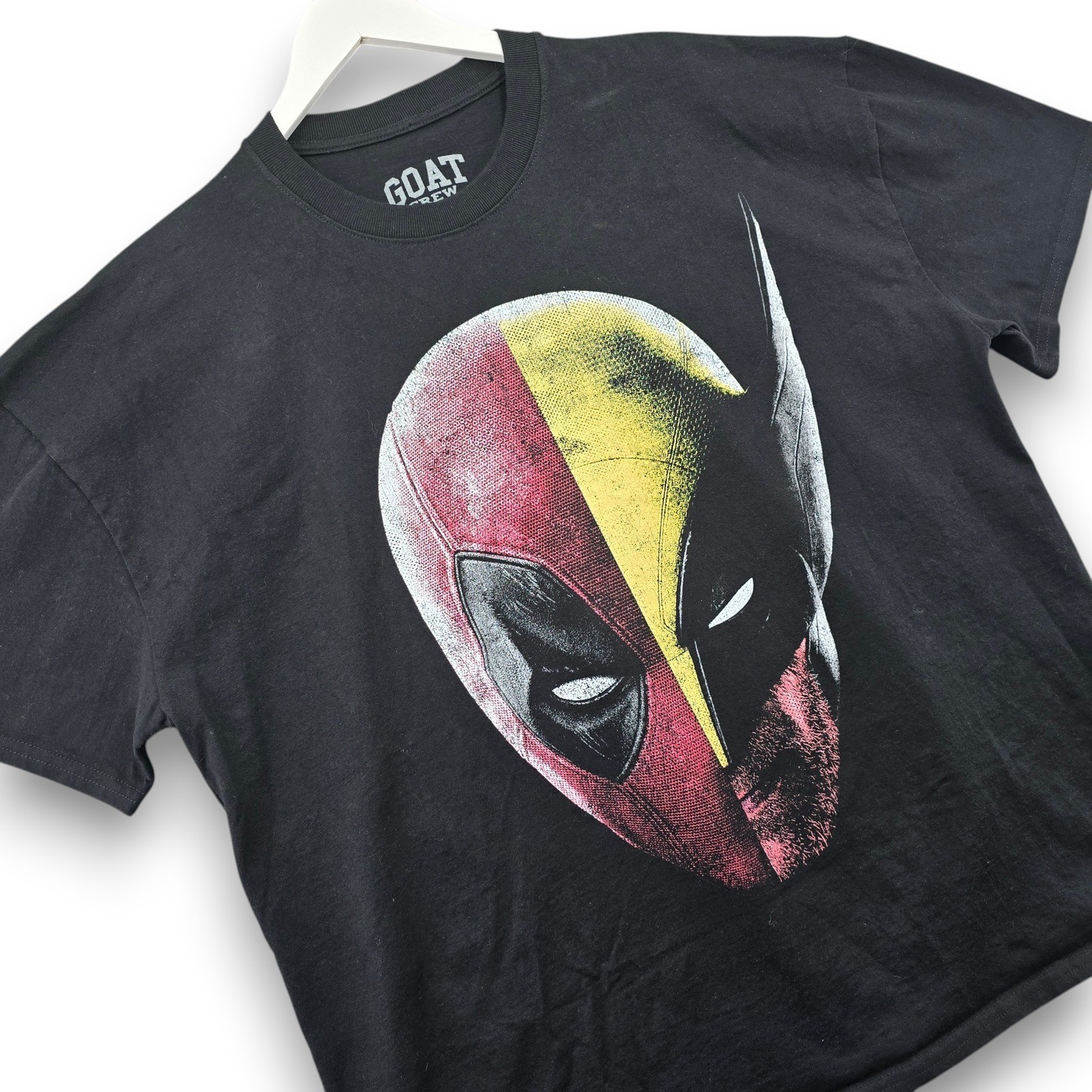 Goat Crew Marvel Deadpool Wolverine T Shirt Mens XL Black Cotton Heavyweight