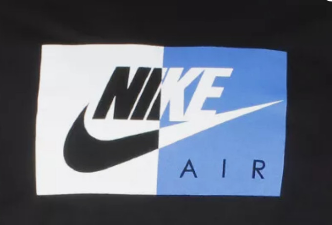 2015 NIKE Vintage Air Color Block BLACK Regular Fit Short Sleeve T-shirt NWT