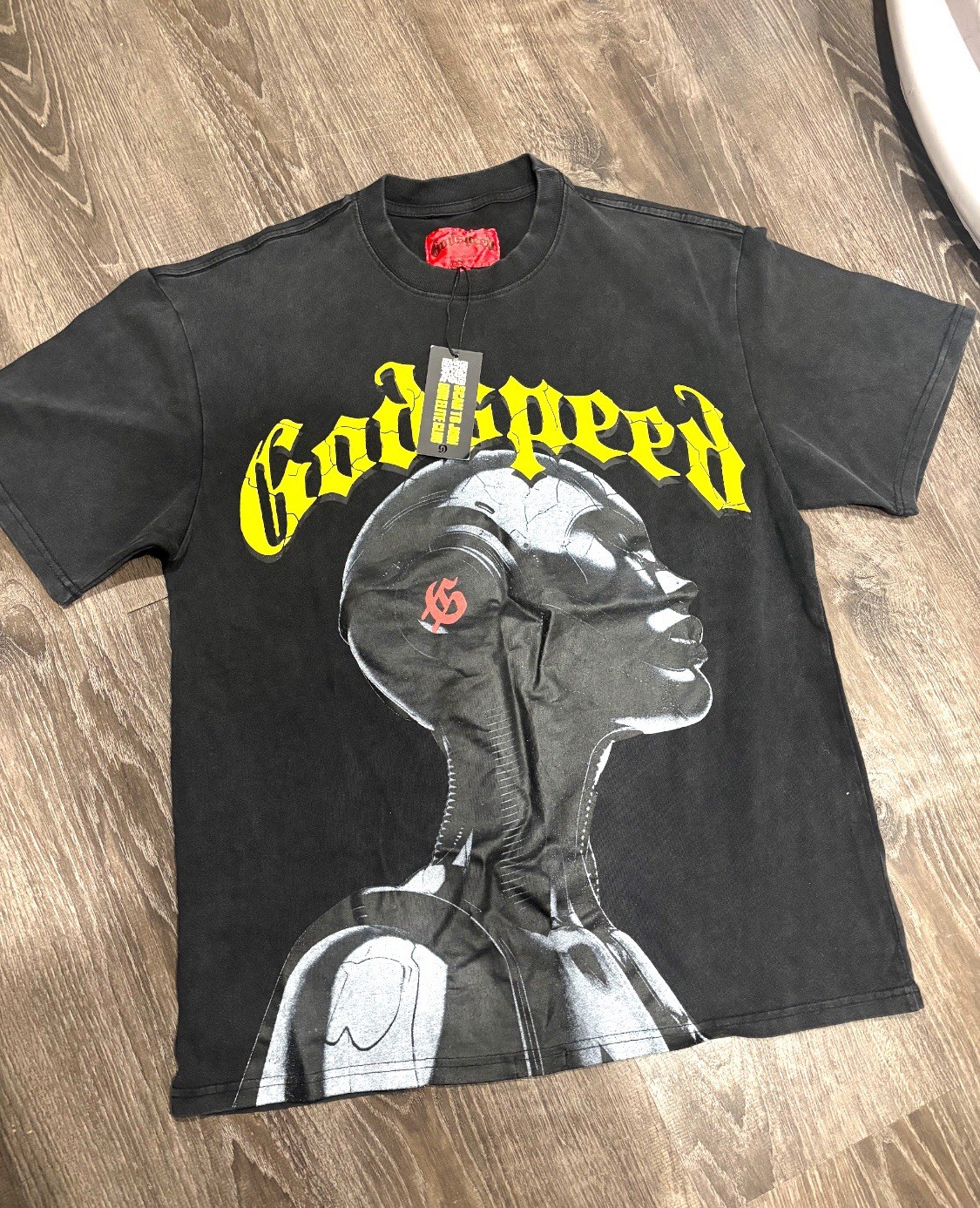 Godspeed Out of Many One Black And Yellow Tee