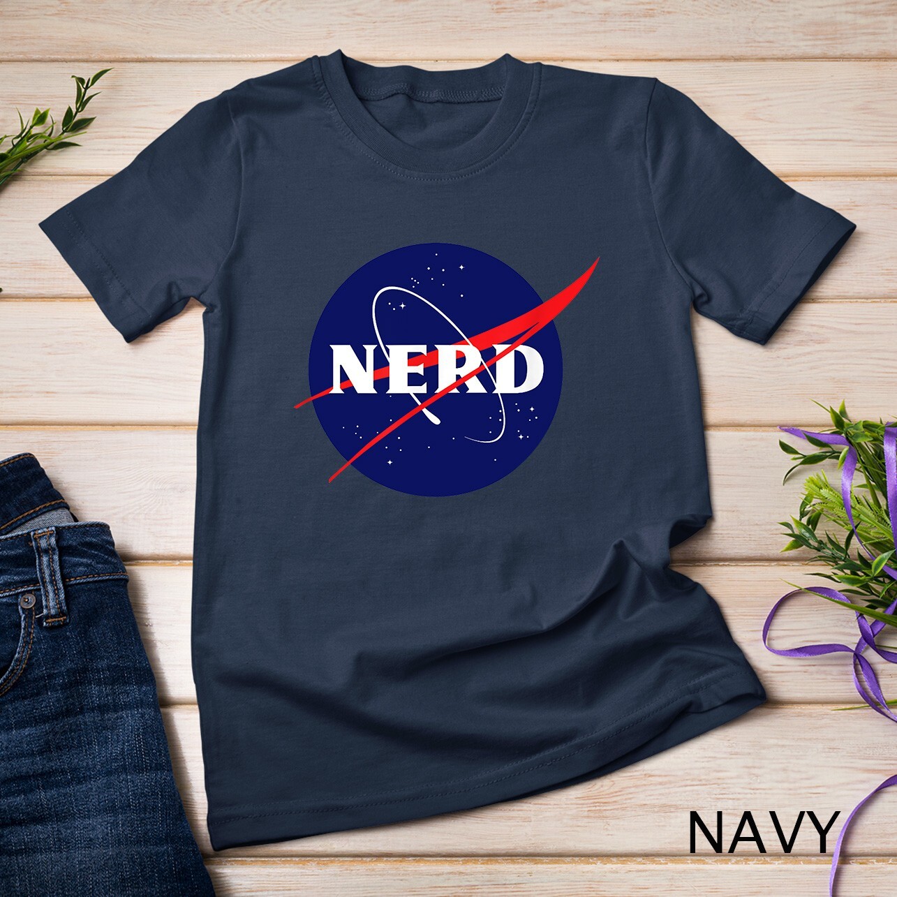 Funny NASA Nerd Logo Parody Science Astronomy Astronaut Unisex T-shirt