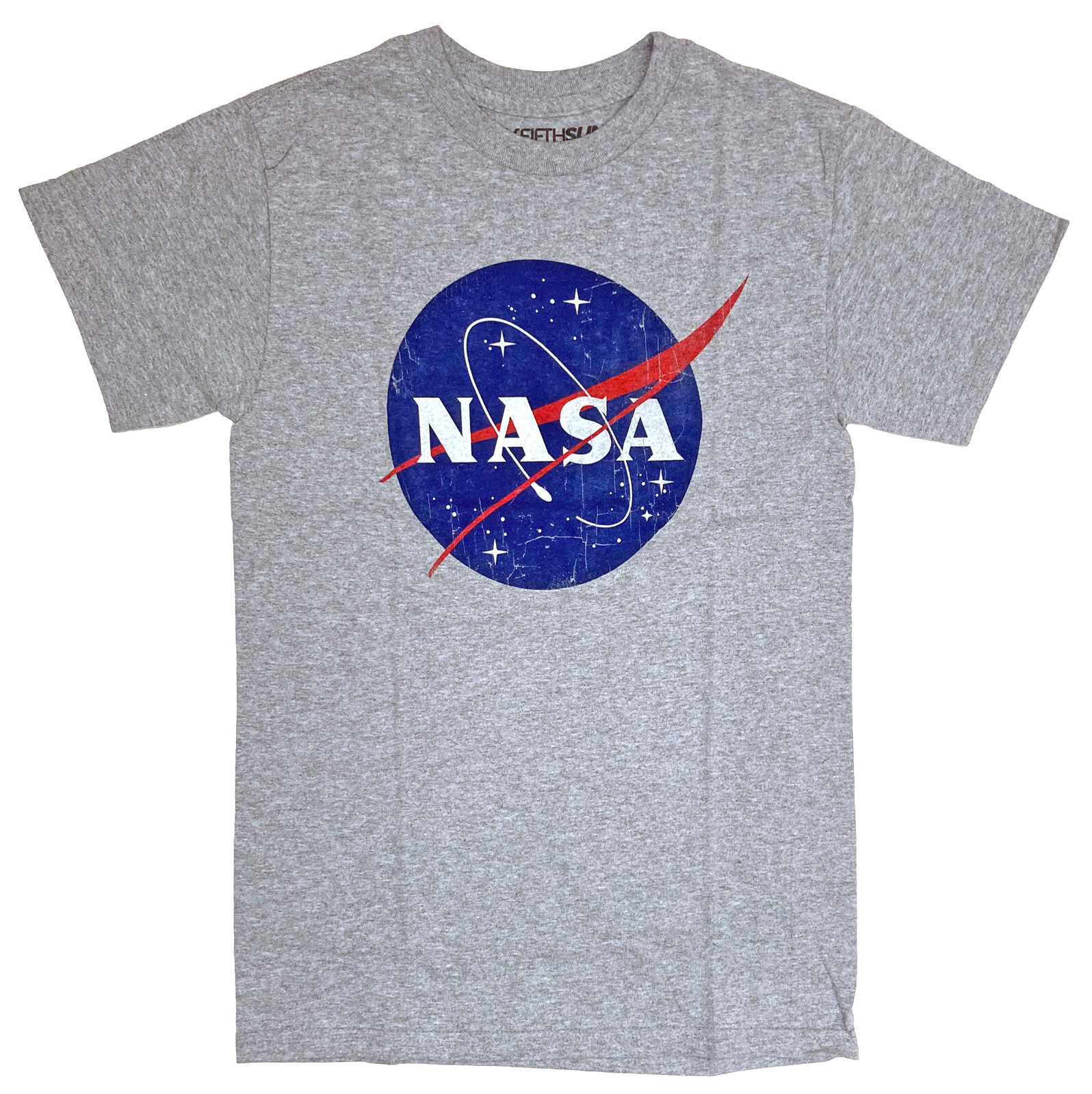 NASA Logo Men’s Graphic Grey Heather T-Shirt New Officially Licensed Fifth Sun