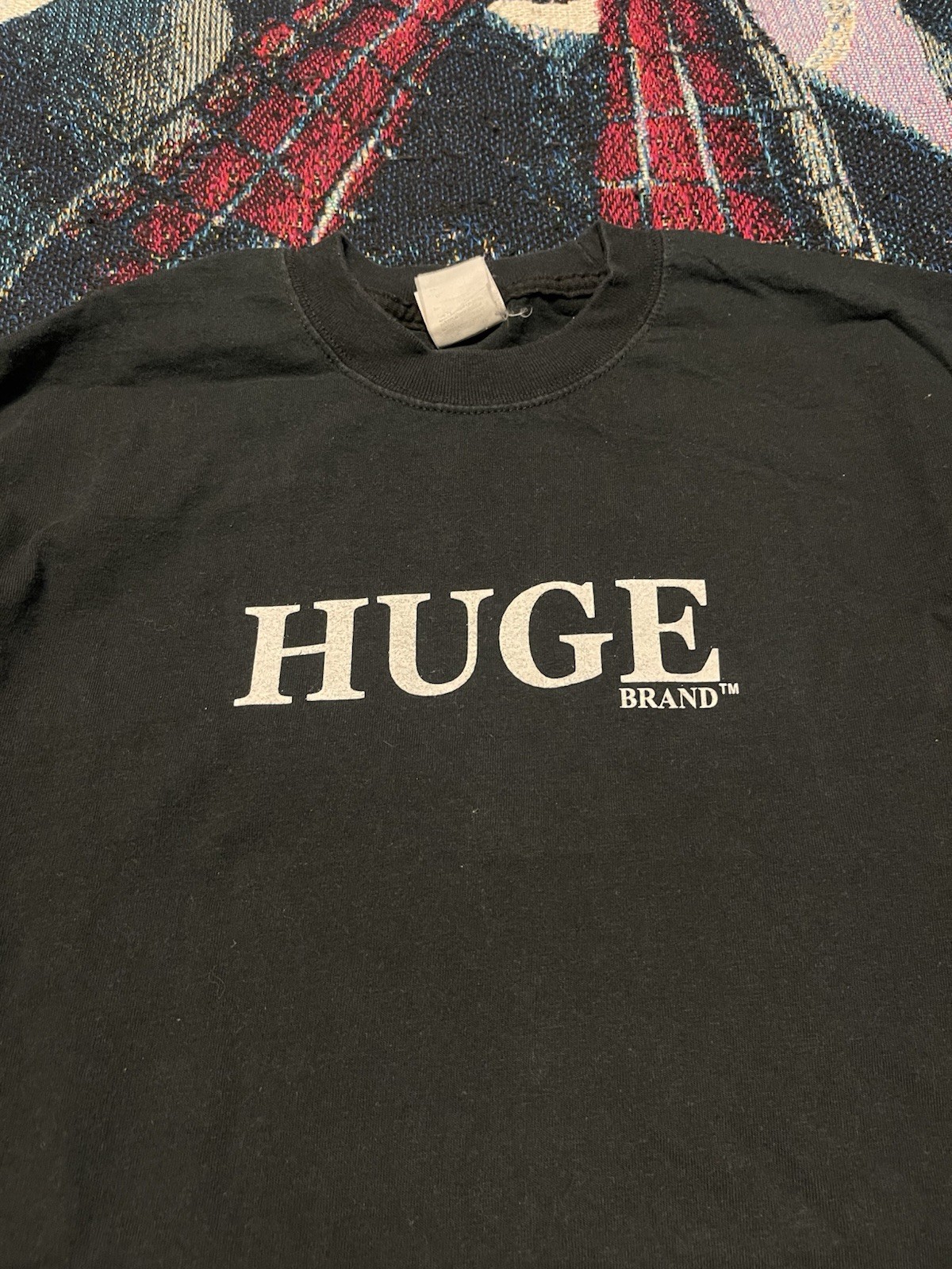 Vintage Y2K Huge Brands Black Spell Out Shirt Men’s M Funny Innuendo Crude Black
