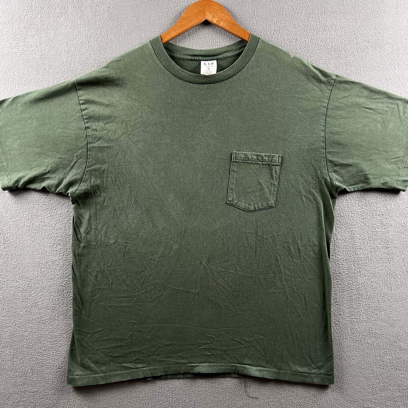 Vintage GAP Pocket Shirt Mens XL Green Blank Single Stitch 90s Essential Grunge