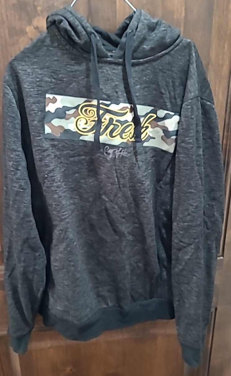 Ring Of Fire Small Camo Fresh Hoodie Dark Gray size small