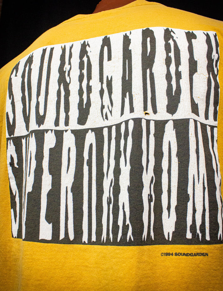 Vintage Soundgarden Superunknown Concert T Shirt 1994 Yellow 2 sided PA7756