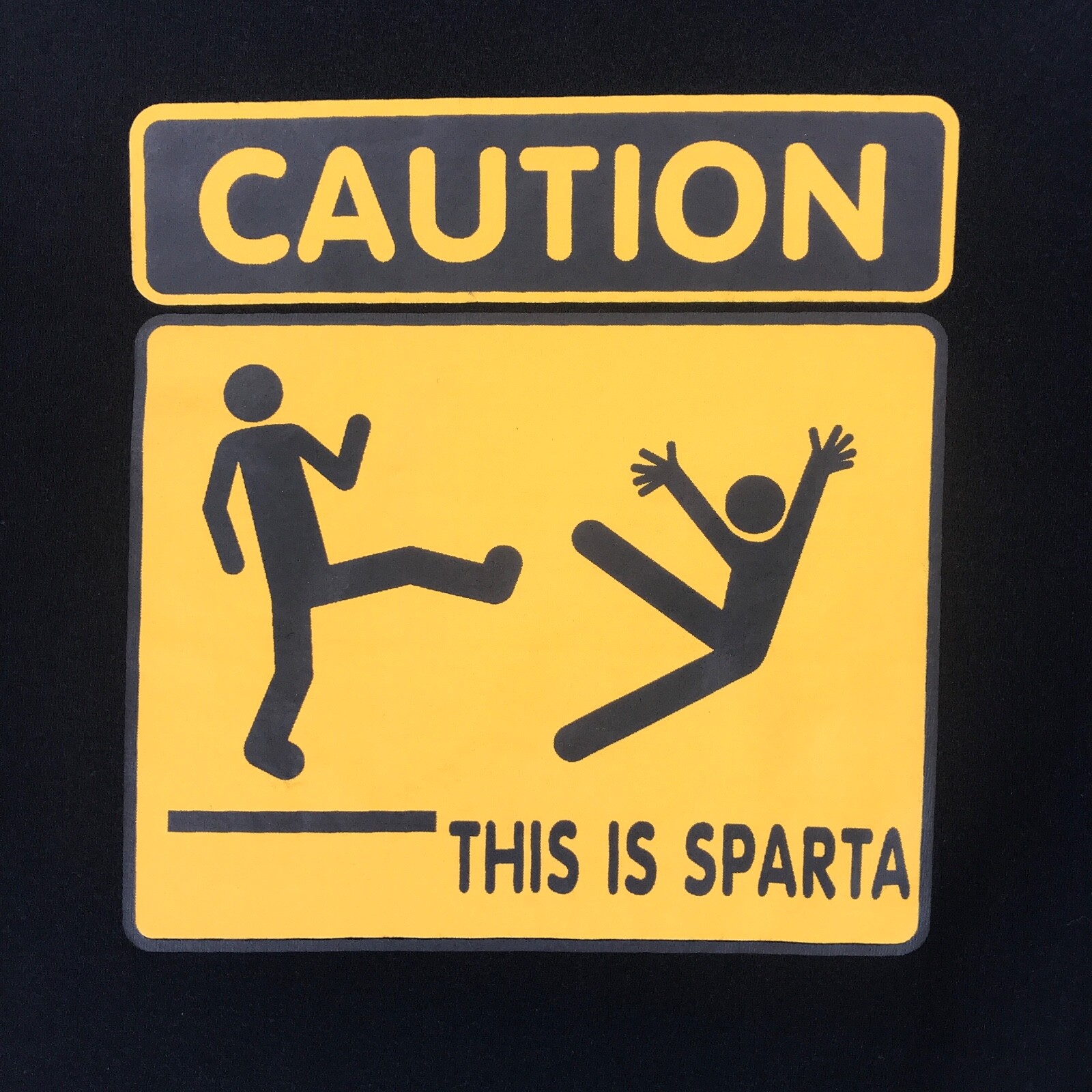 Sols Regent Caution This is Sparta T-Shirt Men’s XL Black Cotton Short Sleeve