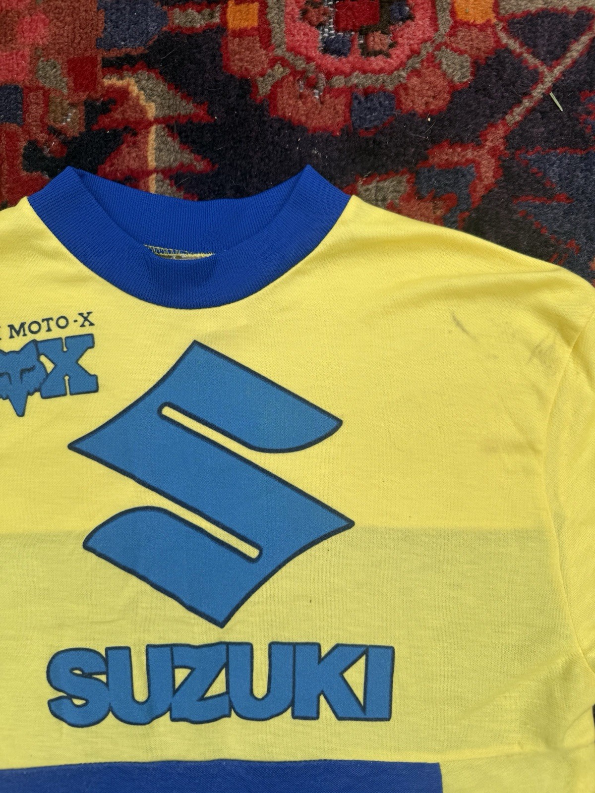 Vintage Fox Racing Suzuki Moto X Jersey Shirt Long Sleeve Motocross USA