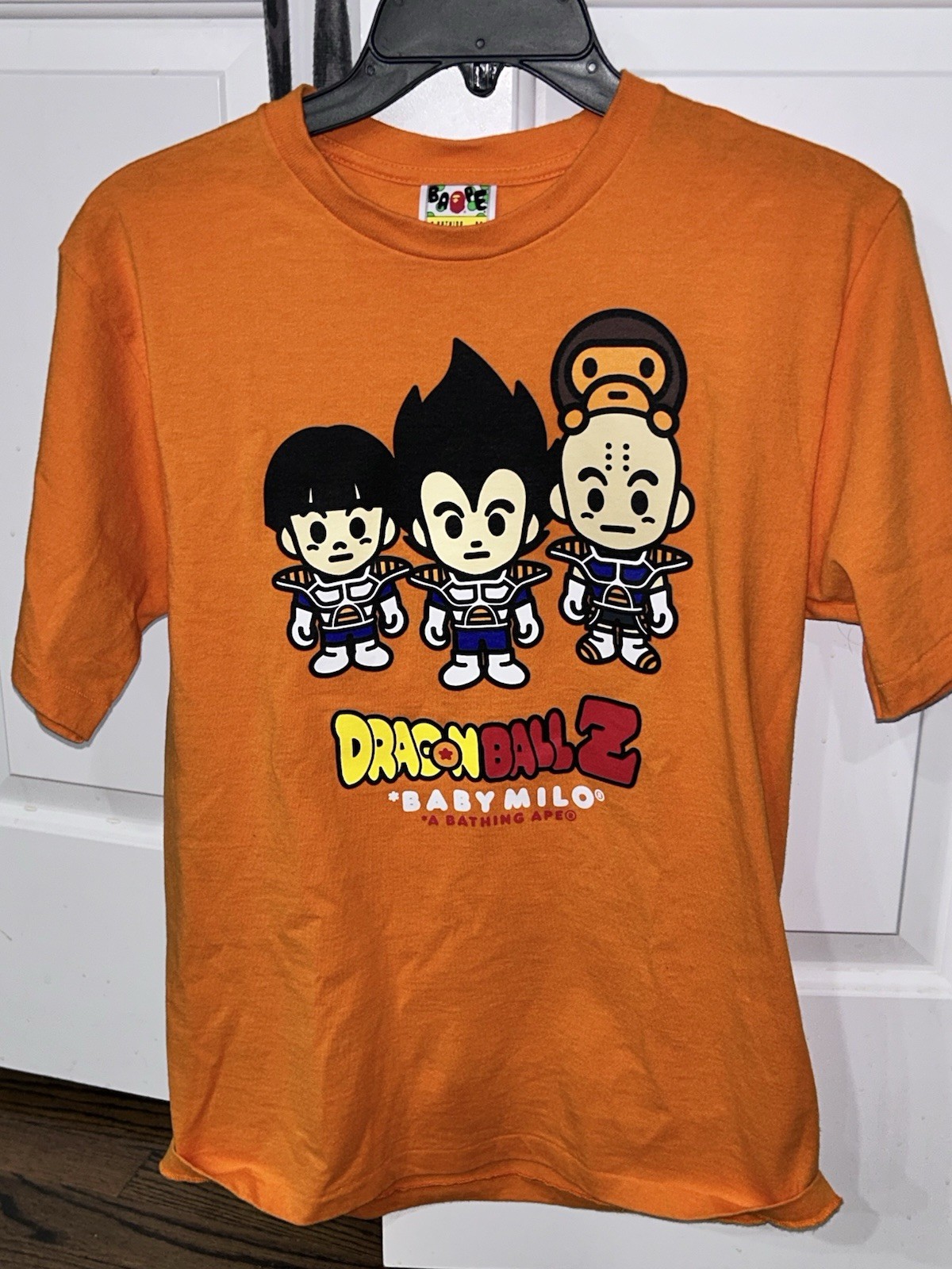 A Bathing Ape X Dragon Ball Z Baby Milo Mens M Orange Vtg Tshirt