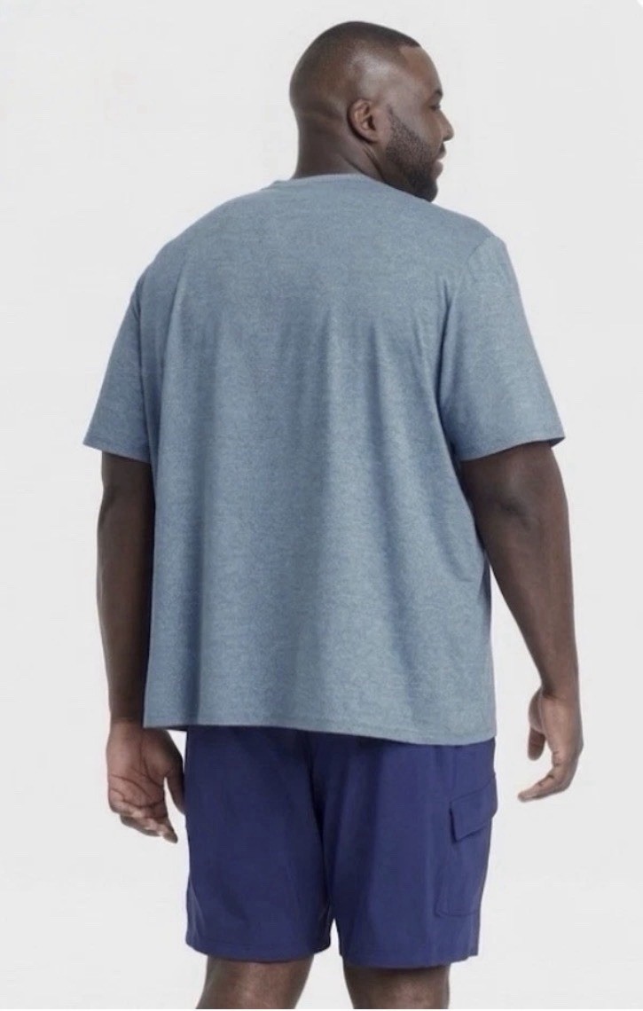 Men’s Relaxed Fit Soft Stretch T-Shirt – All In Motion™ Blue Size Medium
