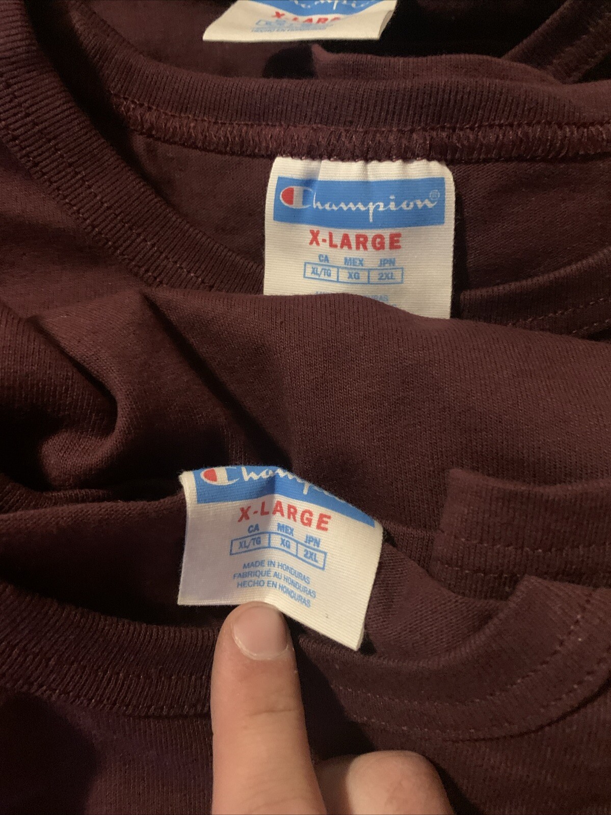 VTG Champion Maroon Plum Heavy Weight Cotton TShirt EXTRA LARGE Unisex Lot Of 12