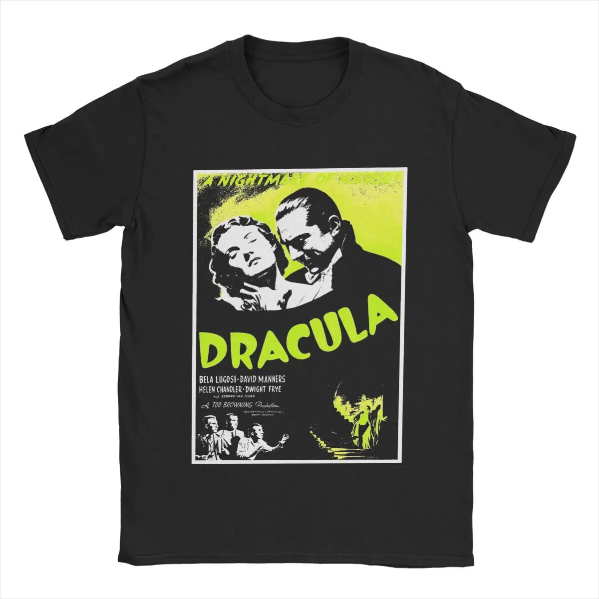 Dracula Lugosi Horror Movie Poster Vampire T Shirt Men’s 100% Cotton T-Shirts Ro