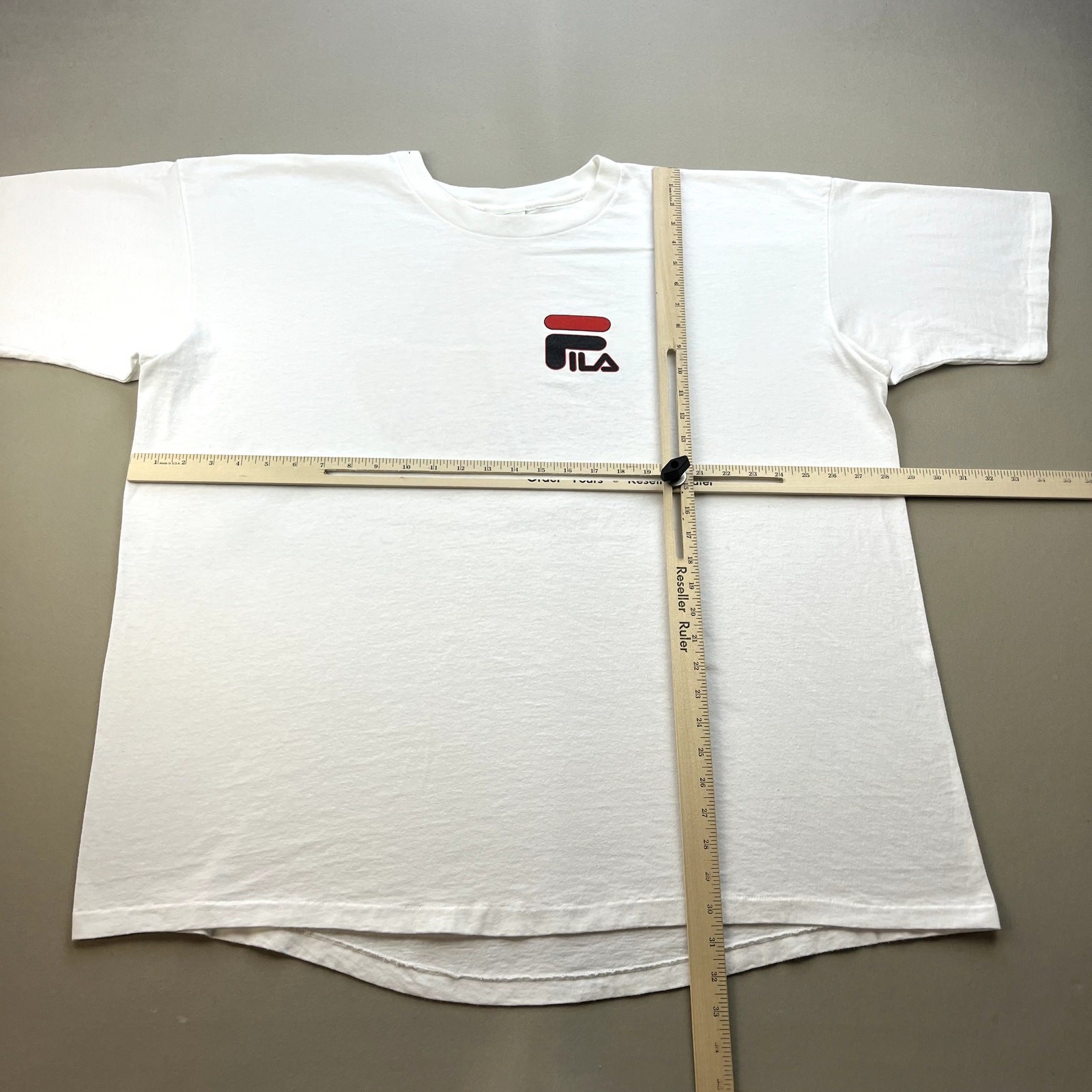 Vintage FILA Basketball T-Shirt Adult XXL White Sportswear Sneakers Made USA 90s