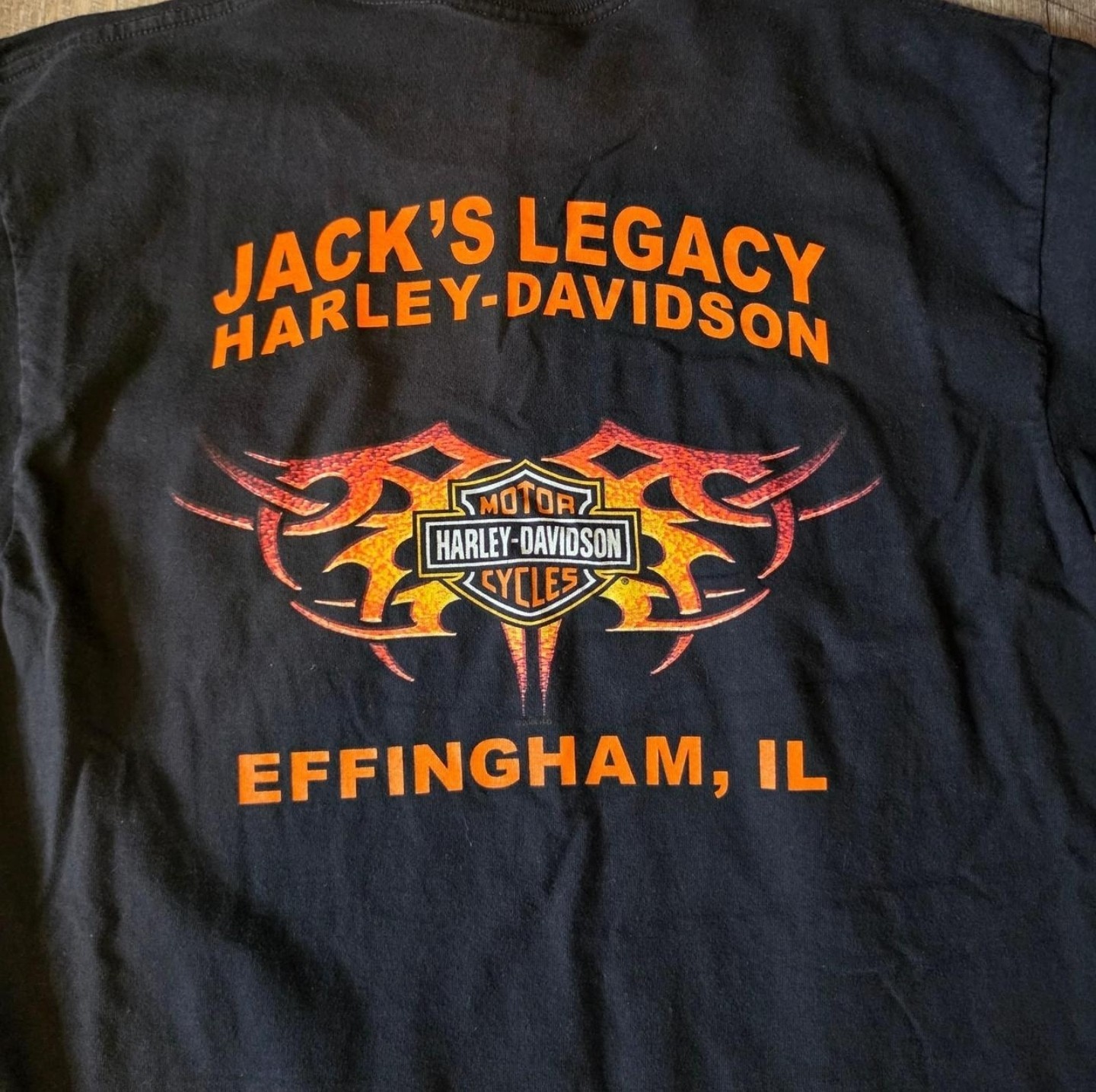 VTG Y2K Harley-Davidson Flame Pocket Tee Size L 2004 Biker Motorcycle Grunge USA