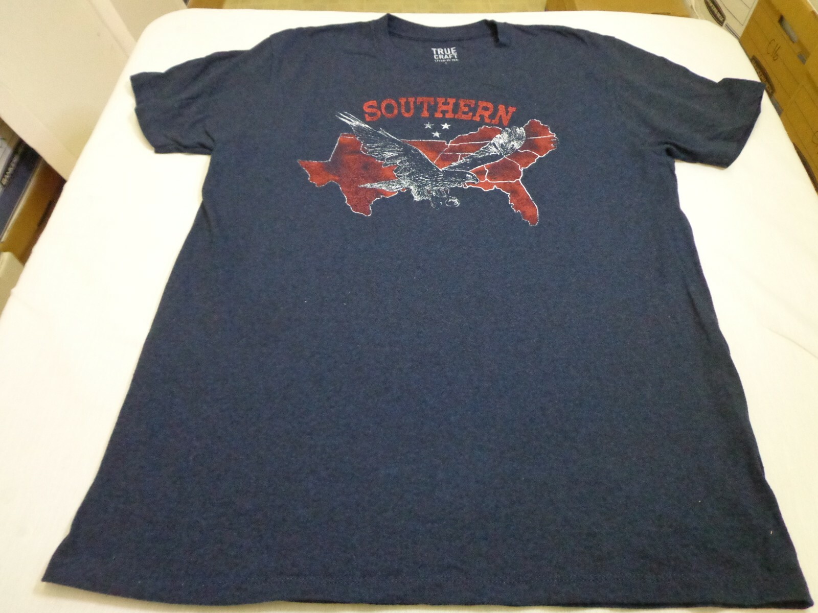True Craft ‘SOUTHERN’ Heather Blue T-Shirt Size Large