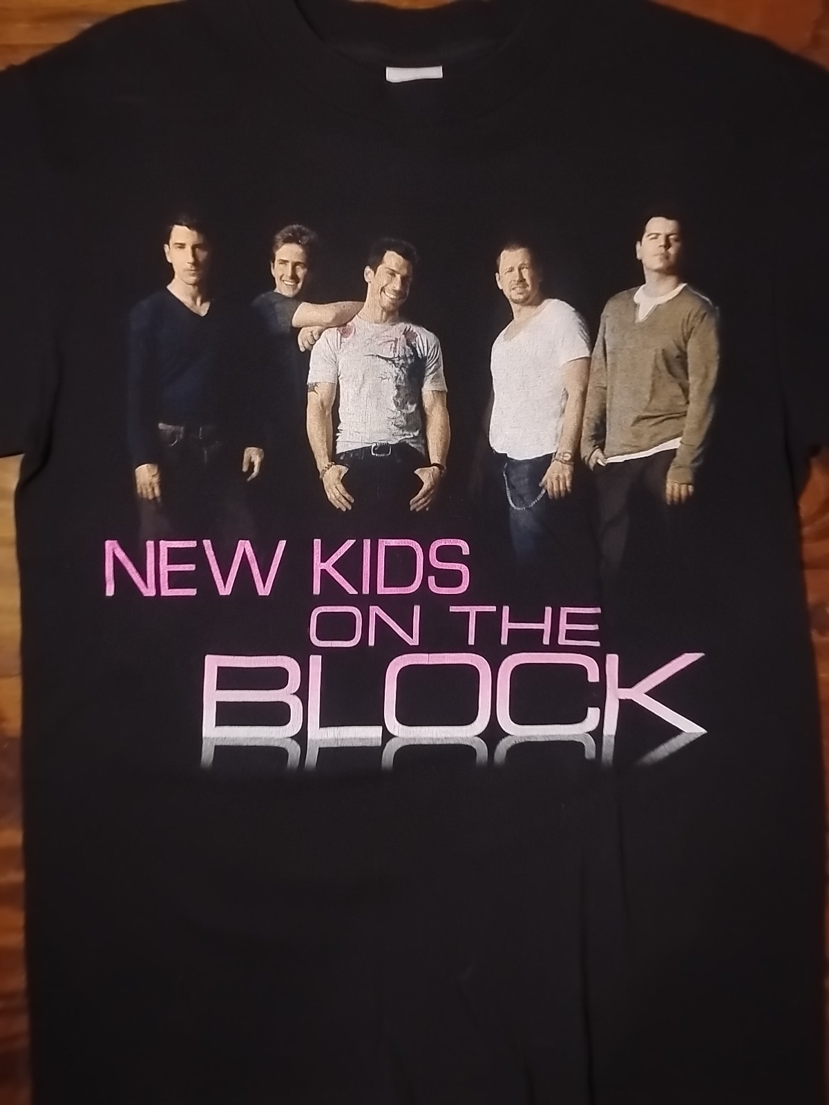 New KIds On The Block T-Shirt Size Med Black 80s-90s Theme Band