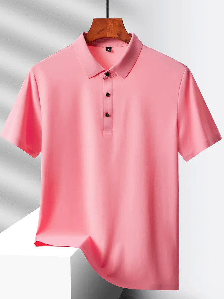 Men Summer Ice Silk Quick Dry Polo Shirt Casual Office Golf Top Tee Tshirt Gift