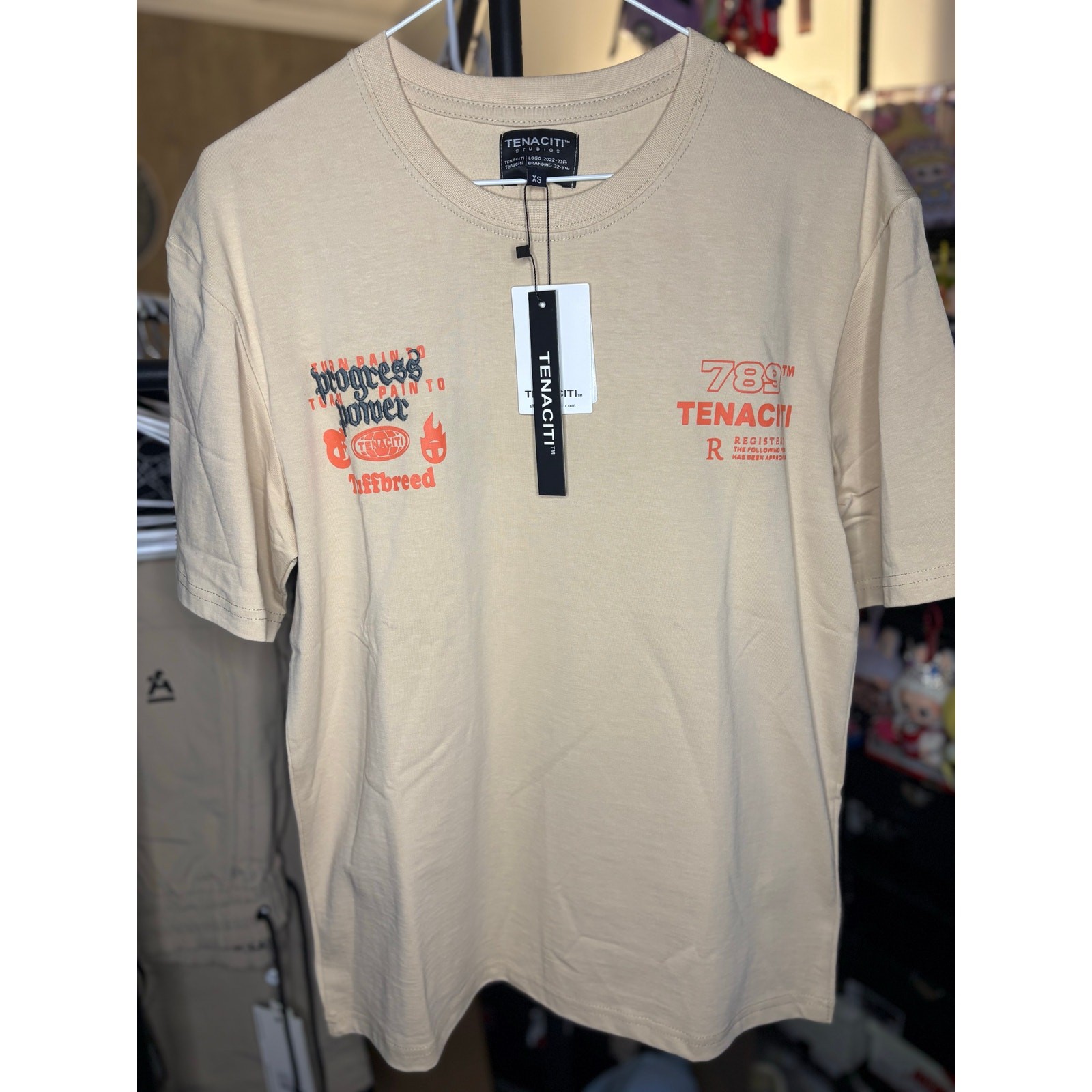 NWT Sz. XS – Tenaciti Progress Shirt (Tan/Gray/Orange)