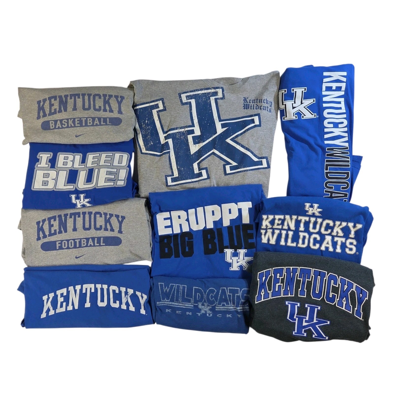 Lot 10 Men’s University of Kentucky Wildcats UK T-Shirts 2XL XXL Blue Gray