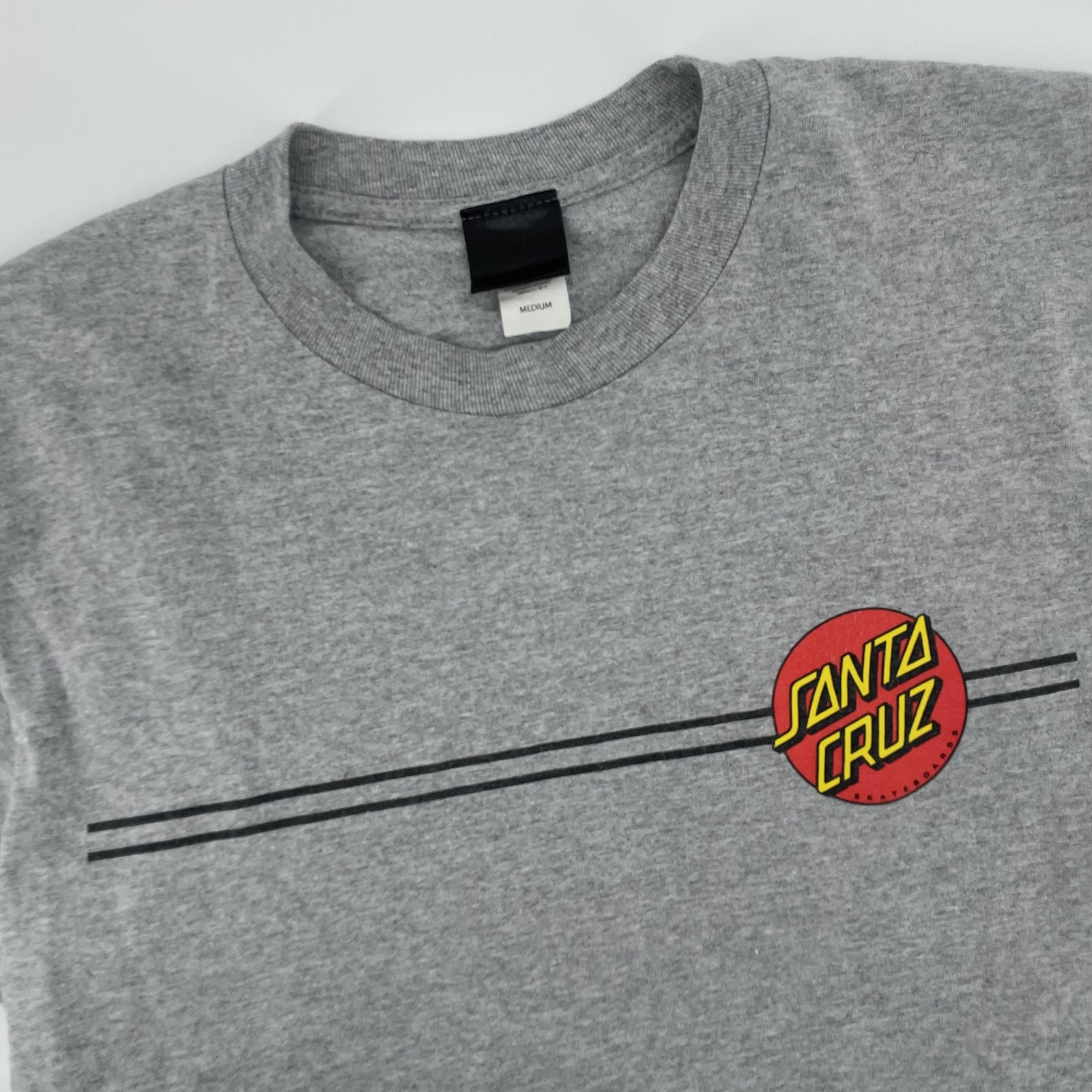 Santa Cruz Shirt Mens Medium Gray Skateboard Logo Double Sided Graphic Tee