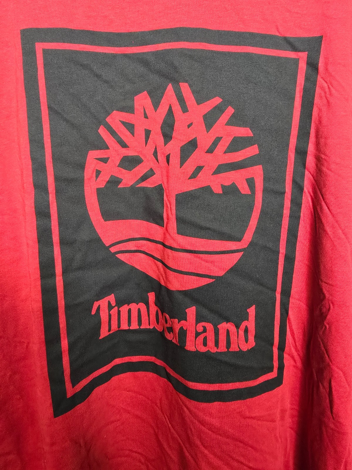 Timberland Mens Red Stack Graphic Logo Regular Fit Long Sleeve T-Shirt Size L
