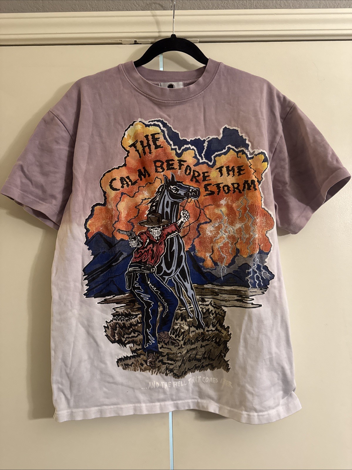 Warren Lotas The Calm Before The Storm Ombre Graphic Tee Shirt Small