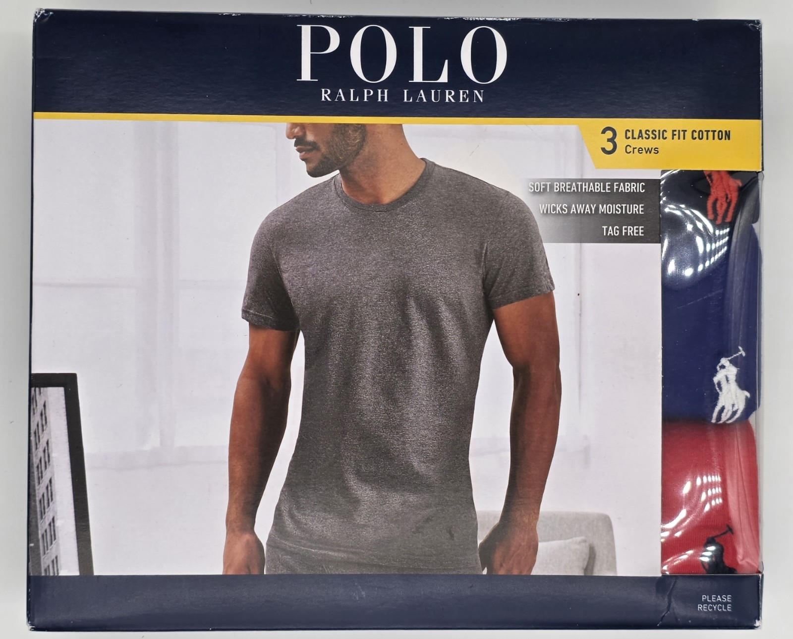 Polo Ralph Lauren Crew Neck T-Shirts Classic Fit 3 Pack Cotton Men’s XL NWT
