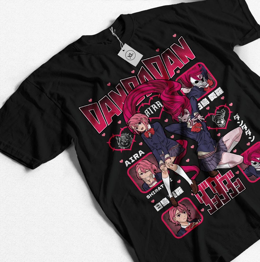 Anime Dandadan Aira Okarun Momo Ayase Black T-Shirt All Size