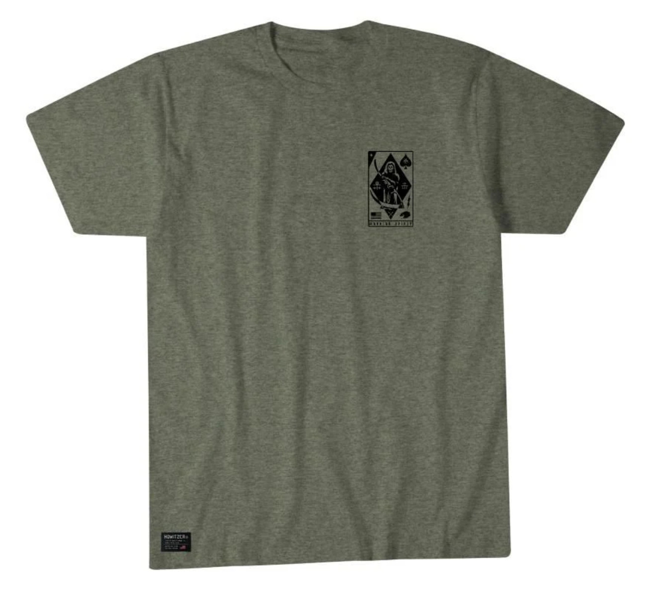Howitzer Men’s “DEATH DEALER” short sleeve green warrior spirit T-shirt NWT