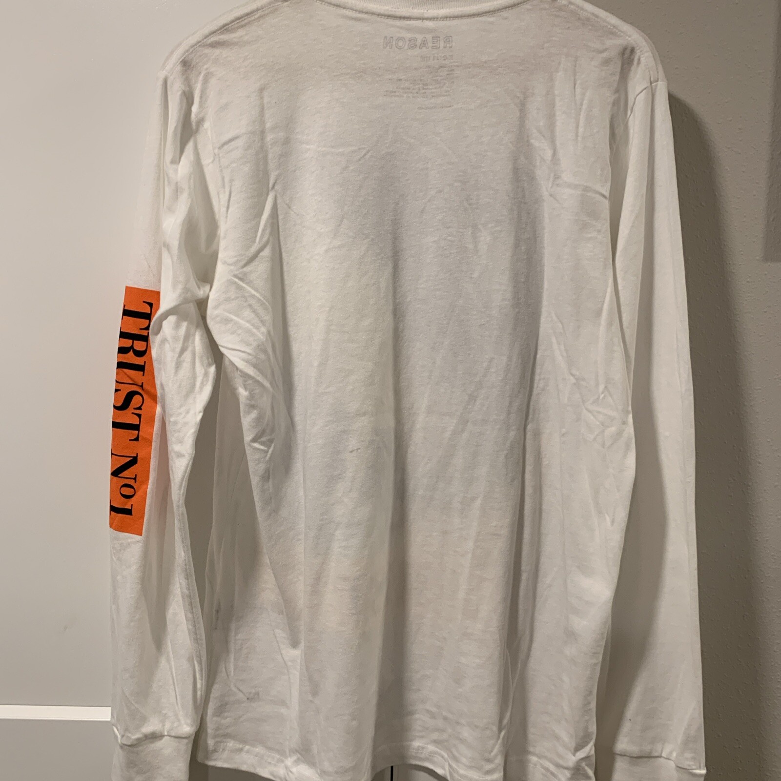 Reason Clothing Brand Trust No 1 Wolves Sheep White Long Sleeve Shirt Men’s M