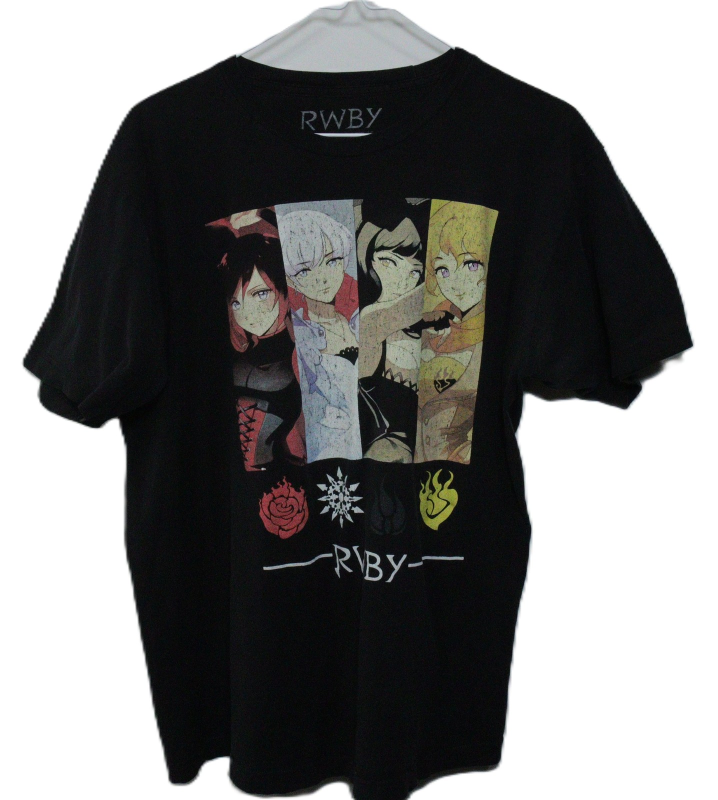 RWBY Anime Graphic T-Shirt Men’s Size L Black 100% Cotton Rooster Teeth T0503